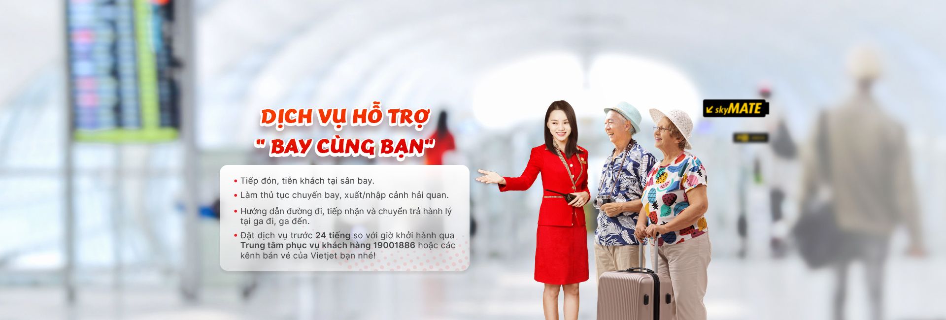 Dịch vụ hỗ trợ tại sân bay: Đảm bảo cho hành trình của bạn thêm thuận lợi cùng Vietjet